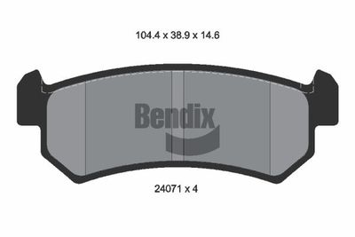 BPD2088 BENDIX Braking Комплект тормозных колодок, дисковый тормоз