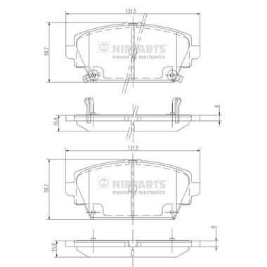 J3604047 NIPPARTS Комплект тормозных колодок, дисковый тормоз