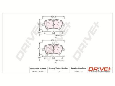 DP1010100857 Dr!ve+ Комплект тормозных колодок, дисковый тормоз