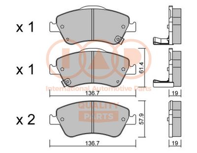 70417196P IAP QUALITY PARTS Комплект тормозных колодок, дисковый тормоз