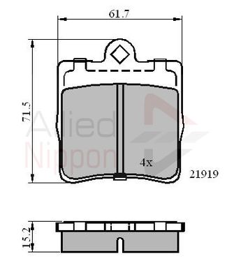 ADB0454 COMLINE Комплект тормозных колодок, дисковый тормоз