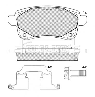 BBP2539 BORG & BECK Комплект тормозных колодок, дисковый тормоз