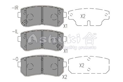 I04408 ASHUKI by Palidium Комплект тормозных колодок, дисковый тормоз