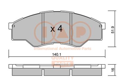 70417160P IAP QUALITY PARTS Комплект тормозных колодок, дисковый тормоз