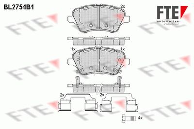 BL2754B1 FTE Комплект тормозных колодок, дисковый тормоз