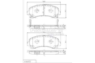 IS01551 ASHUKI by Palidium Комплект тормозных колодок, дисковый тормоз