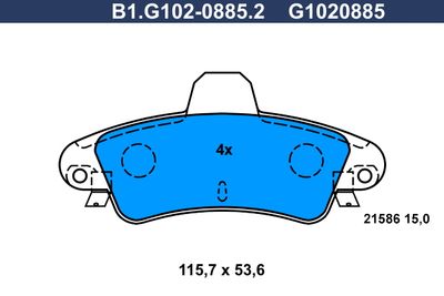 B1G10208852 GALFER Комплект тормозных колодок, дисковый тормоз