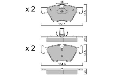 BPBM1007 AISIN Комплект тормозных колодок, дисковый тормоз