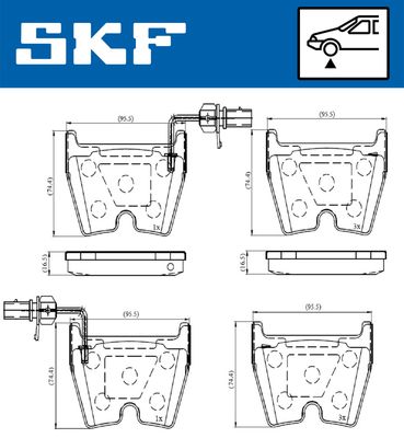 VKBP80369E SKF Комплект тормозных колодок, дисковый тормоз