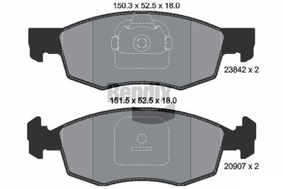 BPD1222 BENDIX Braking Комплект тормозных колодок, дисковый тормоз