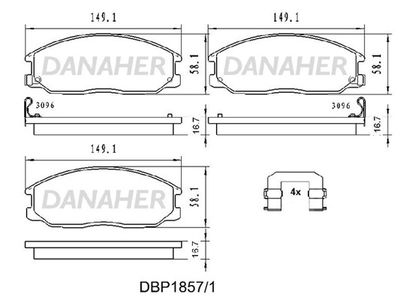 DBP18571 DANAHER Комплект тормозных колодок, дисковый тормоз