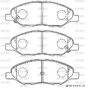 SN898P ADVICS Комплект тормозных колодок, дисковый тормоз