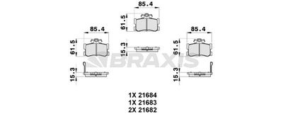 AB0309 BRAXIS Комплект тормозных колодок, дисковый тормоз