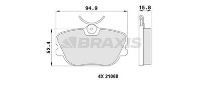 AA0399 BRAXIS Комплект тормозных колодок, дисковый тормоз