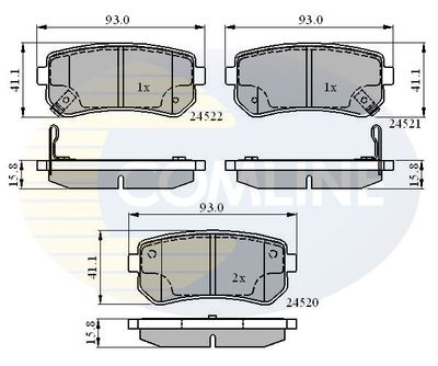 CBP31543 COMLINE Комплект тормозных колодок, дисковый тормоз