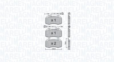 363916061157 MAGNETI MARELLI Комплект тормозных колодок, дисковый тормоз