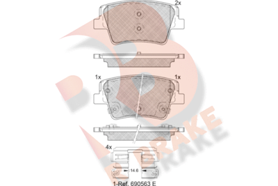 RB2379 R BRAKE Комплект тормозных колодок, дисковый тормоз