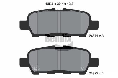 BPD2204 BENDIX Braking Комплект тормозных колодок, дисковый тормоз