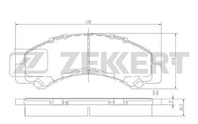 BS2377 ZEKKERT Комплект тормозных колодок, дисковый тормоз