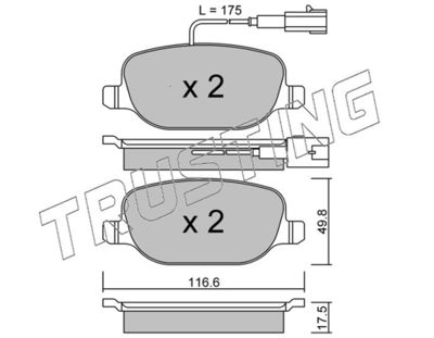 7201 TRUSTING Комплект тормозных колодок, дисковый тормоз