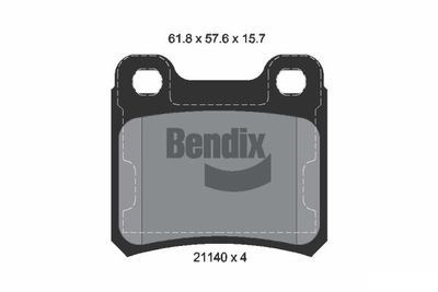 BPD1751 BENDIX Braking Комплект тормозных колодок, дисковый тормоз