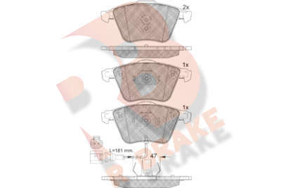 RB2148 R BRAKE Комплект тормозных колодок, дисковый тормоз