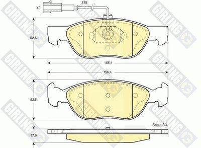 6113872 GIRLING Комплект тормозных колодок, дисковый тормоз