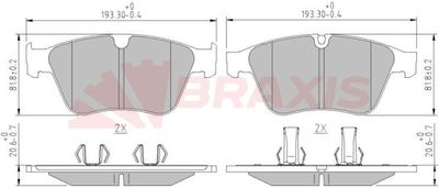 AA0660 BRAXIS Комплект тормозных колодок, дисковый тормоз