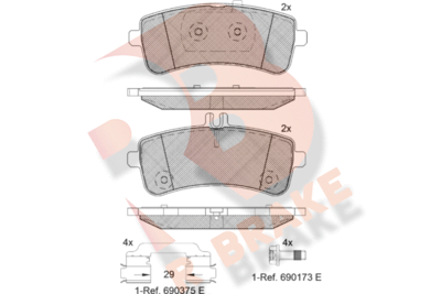 RB2145202 R BRAKE Комплект тормозных колодок, дисковый тормоз