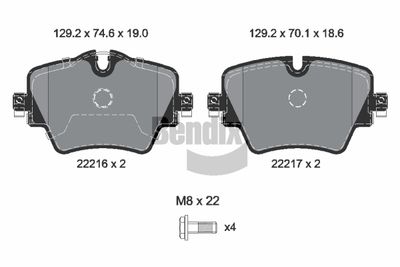 BPD2501 BENDIX Braking Комплект тормозных колодок, дисковый тормоз