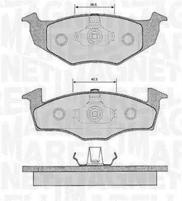 363916060391 MAGNETI MARELLI Комплект тормозных колодок, дисковый тормоз