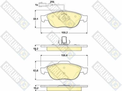 6114442 GIRLING Комплект тормозных колодок, дисковый тормоз