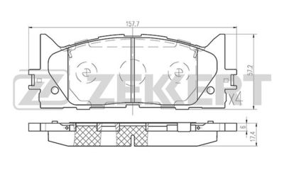 BS2804 ZEKKERT Комплект тормозных колодок, дисковый тормоз