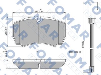 FO912581 FOMAR Friction Комплект тормозных колодок, дисковый тормоз