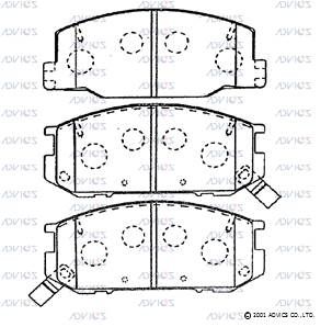 SN832P ADVICS Комплект тормозных колодок, дисковый тормоз