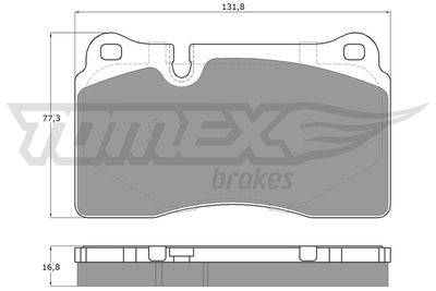 TX1473 TOMEX Brakes Комплект тормозных колодок, дисковый тормоз