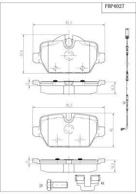 FBP4027 FI.BA Комплект тормозных колодок, дисковый тормоз