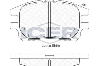 182107 ICER Комплект тормозных колодок, дисковый тормоз