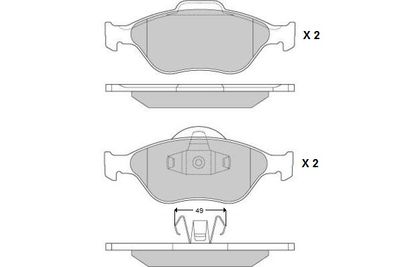 120872 E.T.F. Комплект тормозных колодок, дисковый тормоз