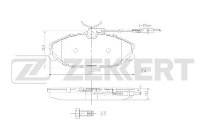 BS2879 ZEKKERT Комплект тормозных колодок, дисковый тормоз