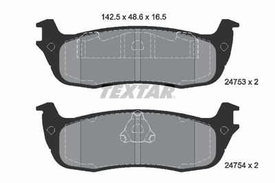 2475301 TEXTAR Комплект тормозных колодок, дисковый тормоз