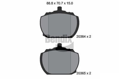 BPD1700 BENDIX Braking Комплект тормозных колодок, дисковый тормоз