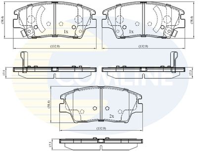 CBP32322 COMLINE Комплект тормозных колодок, дисковый тормоз