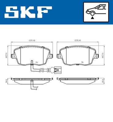 VKBP80494E SKF Комплект тормозных колодок, дисковый тормоз