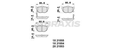 AB0234 BRAXIS Комплект тормозных колодок, дисковый тормоз