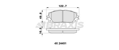 AB0537 BRAXIS Комплект тормозных колодок, дисковый тормоз