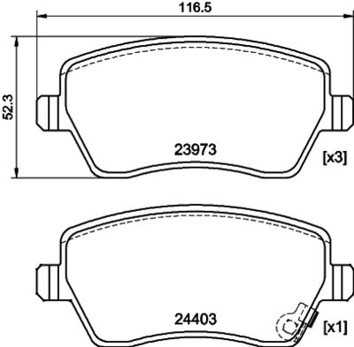 8DB355029071 HELLA Комплект тормозных колодок, дисковый тормоз