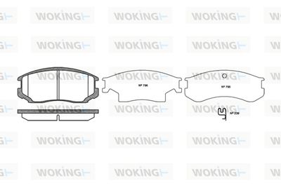 P257322 WOKING Комплект тормозных колодок, дисковый тормоз