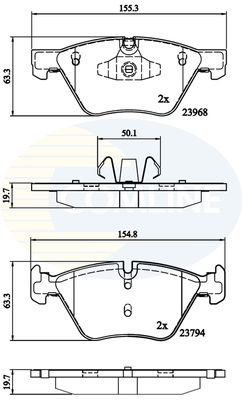 CBP02011 COMLINE Комплект тормозных колодок, дисковый тормоз