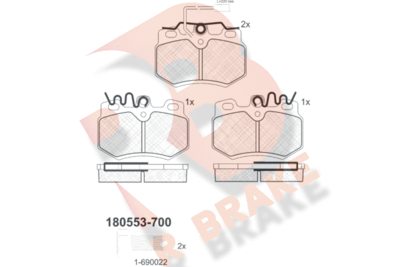 RB0553700 R BRAKE Комплект тормозных колодок, дисковый тормоз